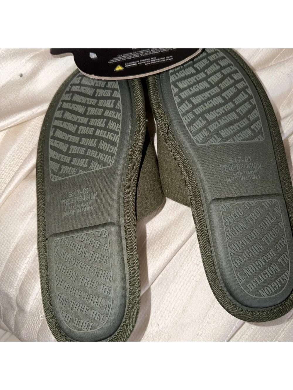 True Religion Men's Slippers Olive Green 